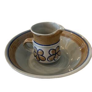 Metlox Poppytrail Vernon Porcelain Bandero Serving Bowl 9” & Creamer 1969-1979